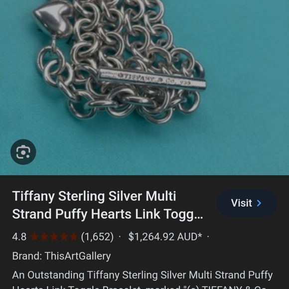 Tiffany&Co. Sterling Silver Multi Strand Puffed Heart bracelet - Picture 10 of 15